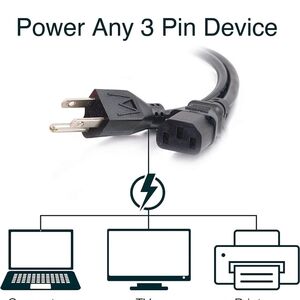 C2G 6FT Premium Replacement AC Power Cord - Durable Power Cable for TV, Computer